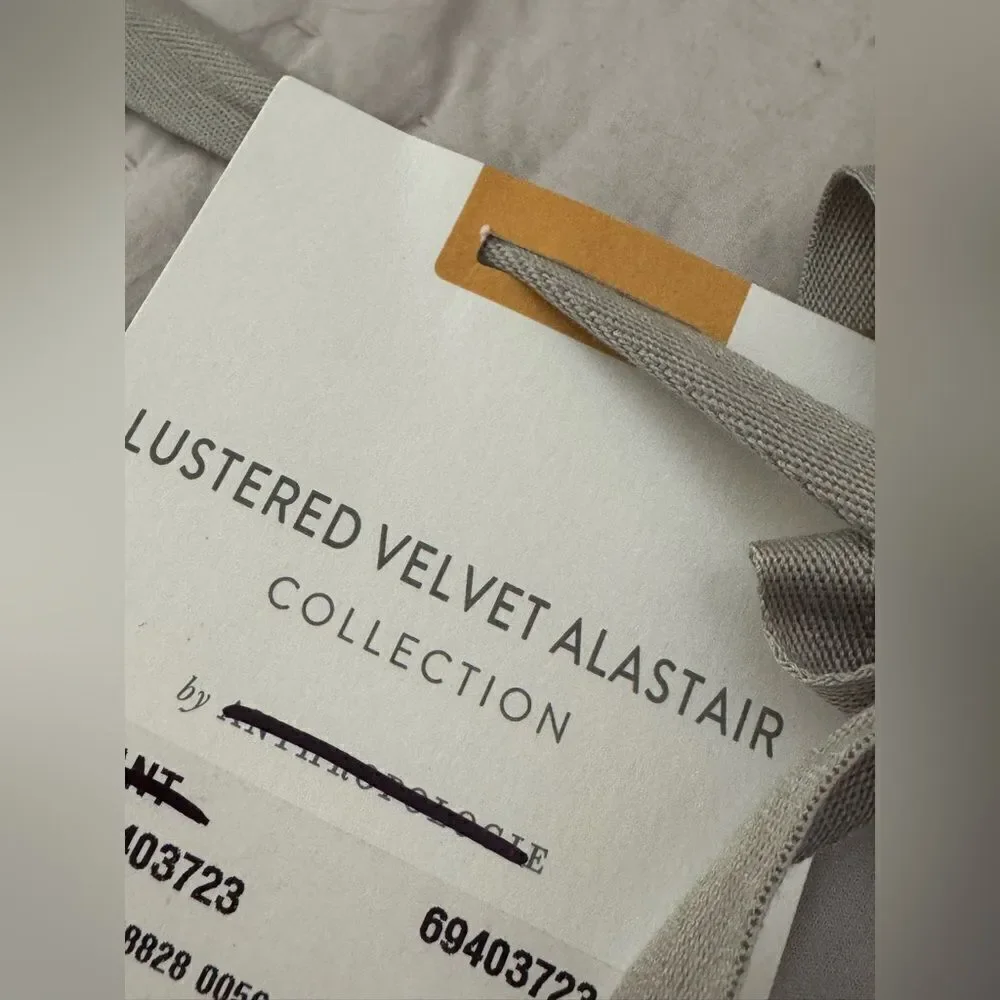 Anthropologie lustered velvet Alastaire quilt gray CALIFORNIA KING NWT